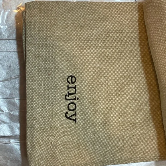 Mud Pie Tan Cotton Napkins with Embroidery set of 4 - Picture 3 of 6